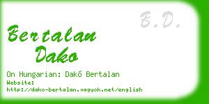 bertalan dako business card